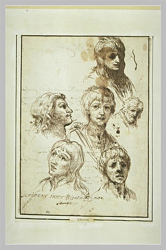 Etude de six têtes d'hommes