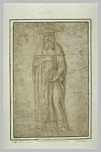 Un des Docteurs de l'Eglise, debout, tenant une plume et un livre