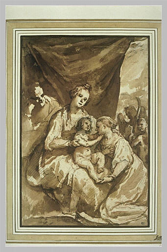 Sainte Famille adorés par sainte Catherine