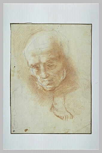 Etude d'une tête de vieillard et d'un pied