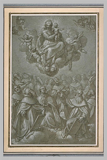 Les saints de l'ordre Dominicain adorant la Vierge à l'Enfant
