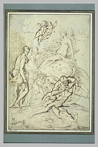 La Renommée accueillant la Peinture, l'Architecture et la Sculpture