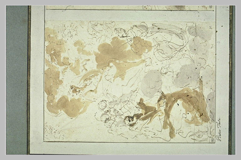 Un saint prélat et une sainte invoquant la Vierge à l'Enfant