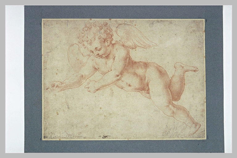 Etude d'une figure d'ange, regardant vers la terre