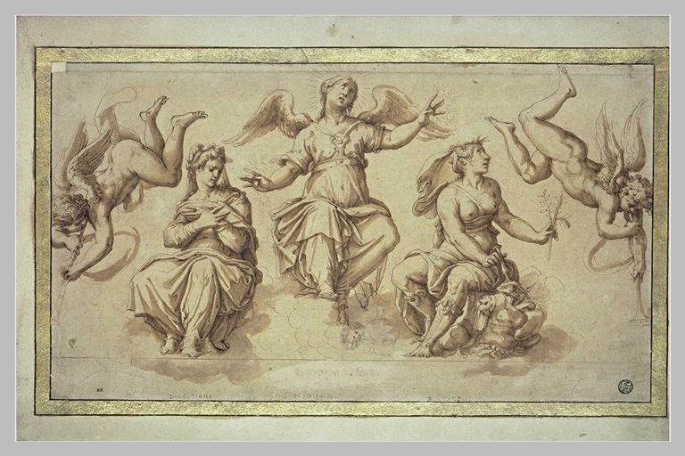 Don de la Sagesse entre la Vertu de l'Amour et la Béatitude des Pacifiques