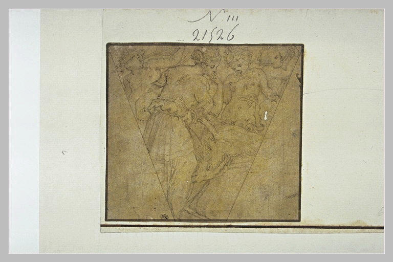 Scène de sacrifice : femmes devant un bélier mort, putti