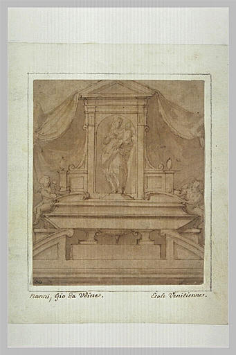 Projet d'autel ou de tombeau avec la Vierge et l'Enfant