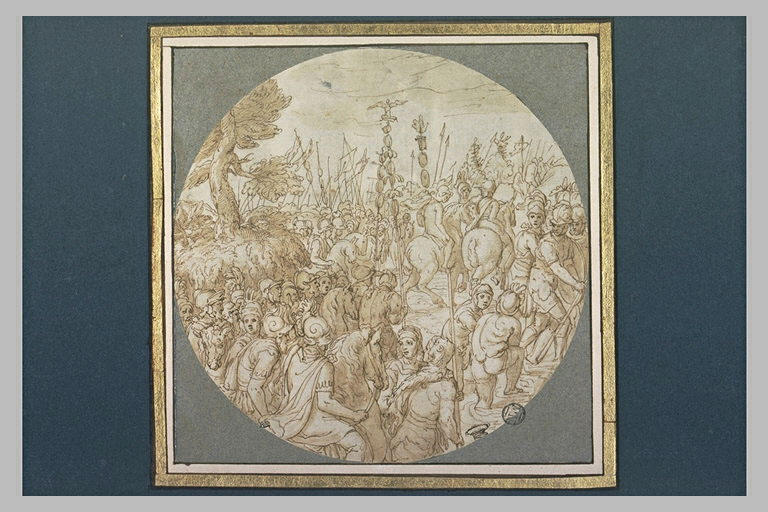 Une armée romaine traversant une rivière à gué