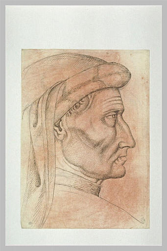 Tête d'homme, de profil vers la droite