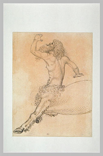 Partie antérieure d'un centaure tombant sur le flanc droit