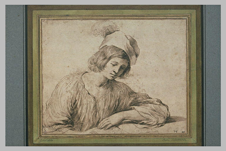 Jeune homme, vu en buste, lisant