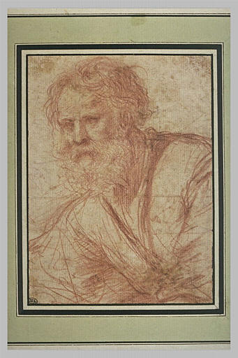 Homme agé, vu en buste, légèrement tourné vers la gauche