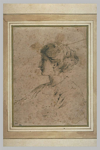 Buste de femme, de profil vers la gauche