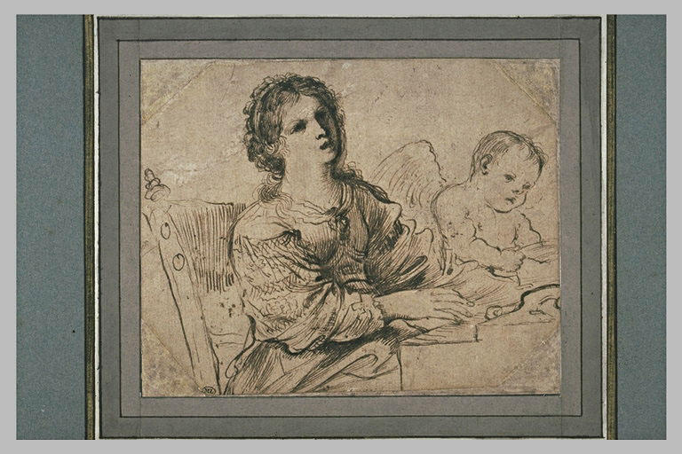 Sainte Cécile jouant de l'orgue