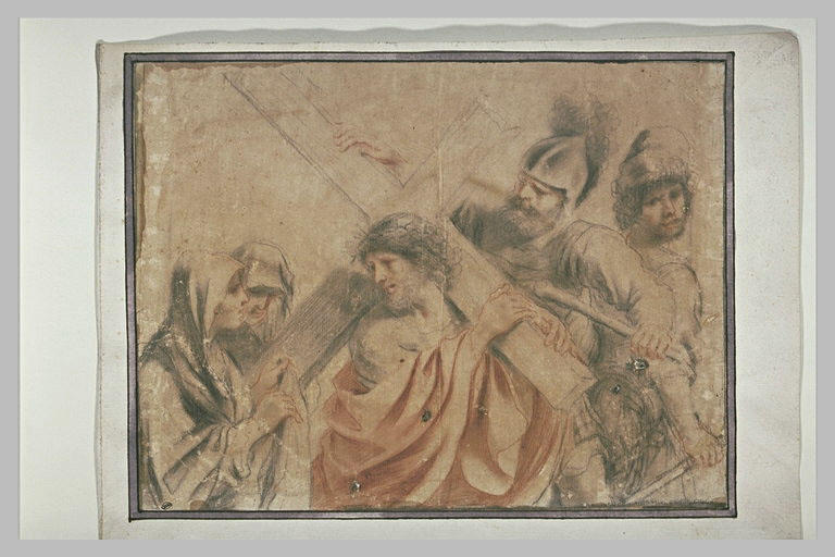 Sainte Véronique s'approche du Christ portant la Croix