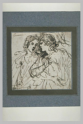 Deux femmes conversant, vues en buste