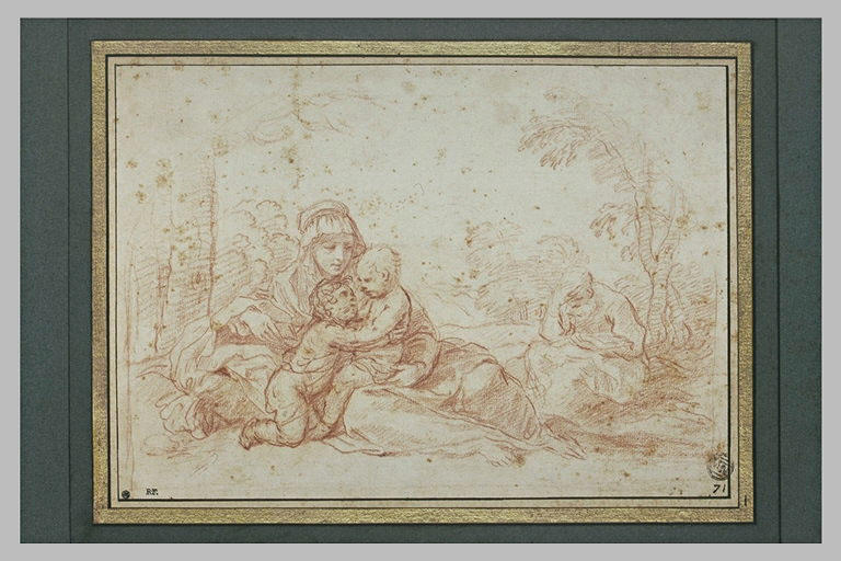 L'Enfant et le petit saint Jean près de la Vierge et Joseph lisant