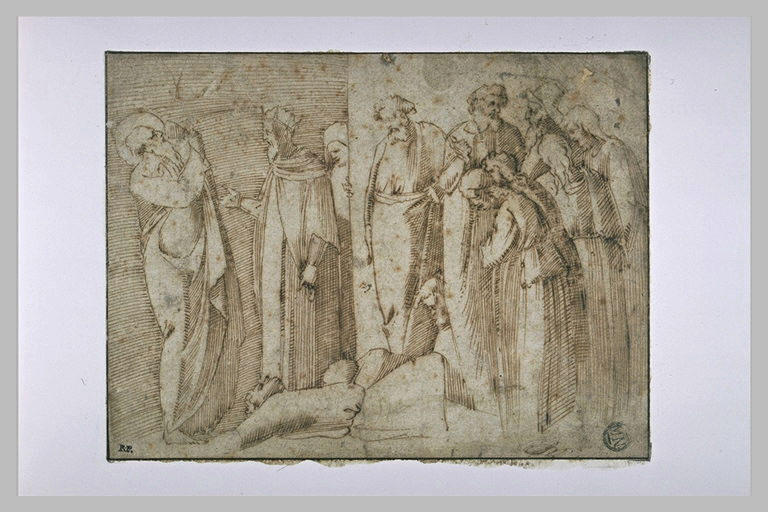 Saint Jean l'Evangeliste boit le calice empoisonné devant Domitien empereur