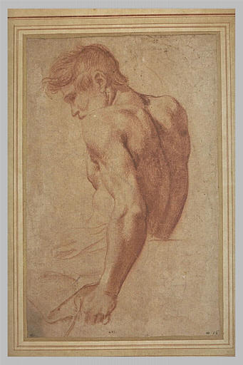 Académie d'homme assis de profil