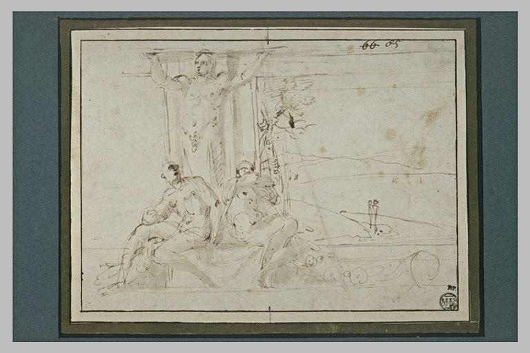 Atlante, avec à ses pieds deux ignudi, entre deux panneaux