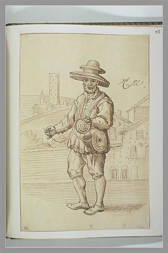 Un marchand de chapeaux de paille