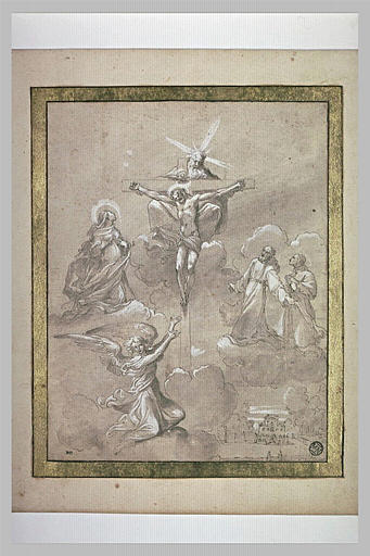 La Sainte Trinité adorée par la Vierge, st Charles Borromée et st François