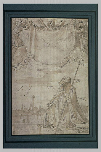 Alfonso Paleotti adorant le saint Suaire