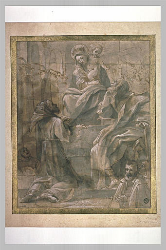 La sainte Famille avec saint François et deux donateurs
