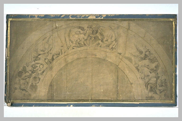 Projet de décor d'arc avec les anges portant les instruments de la Passion