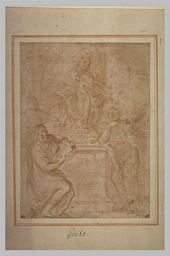 La Vierge et l'Enfant sur un autel entourée de saints