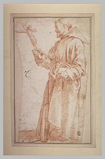 Moine tenant un crucifix