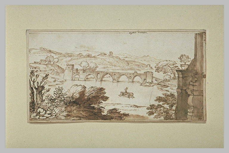 Vue du Ponte Molle, prise de la Villa Madama