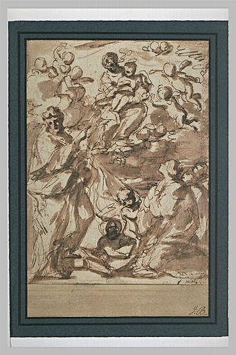 Apparition de la Vierge à l'Enfant à des saints