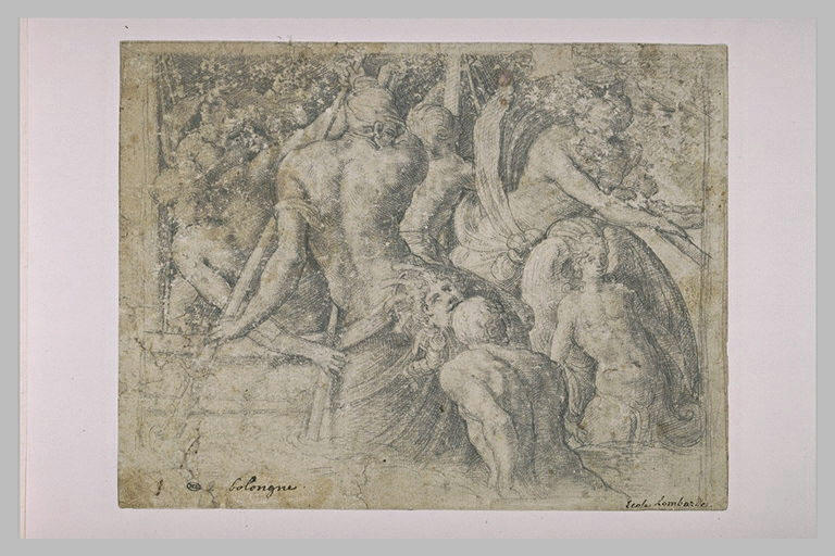 Fragment de frise avec des hommes ramant et des néréides