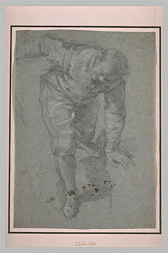 Figure d'homme debout, buste penché en avant