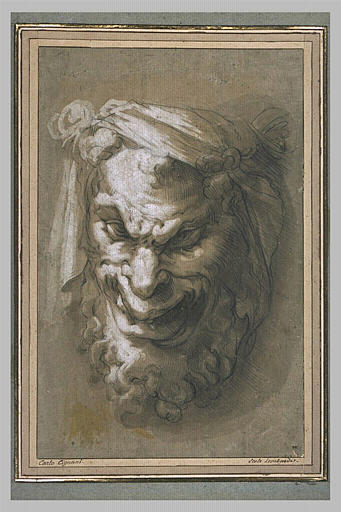 Masque d'homme grimaçant