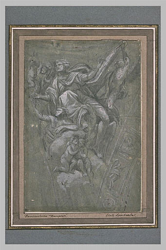 Saint Matthieu entouré d'anges, inscrit dans un pendentif