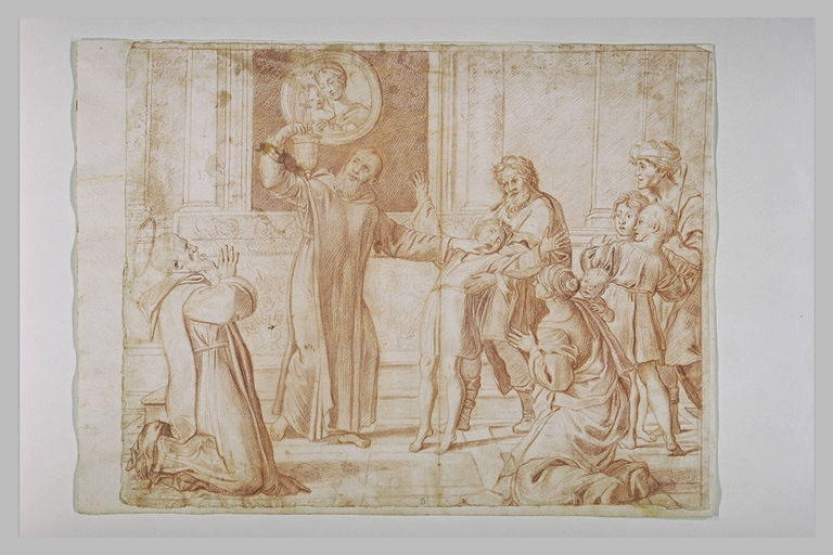 Saint Nil guérit un jeune possédé avec l'huile de la lampe