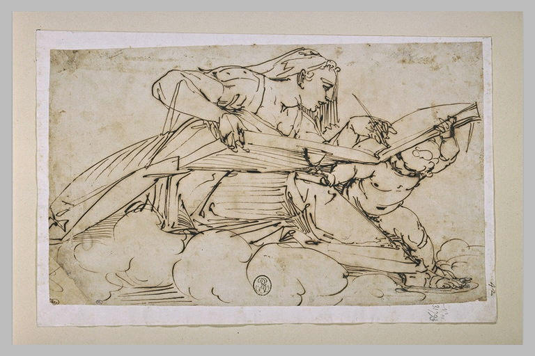 Sibylle assise, écrivant