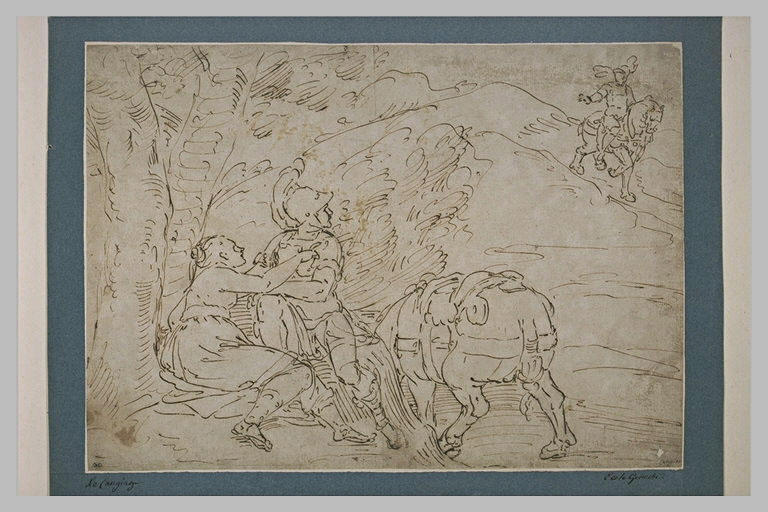 Roger et Angélique, enlacés sous un arbre