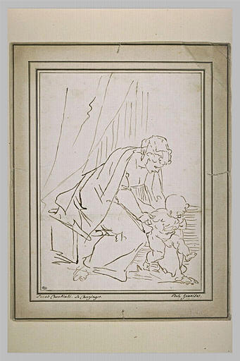 La Vierge assise faisant faire à l'Enfant ses premiers pas