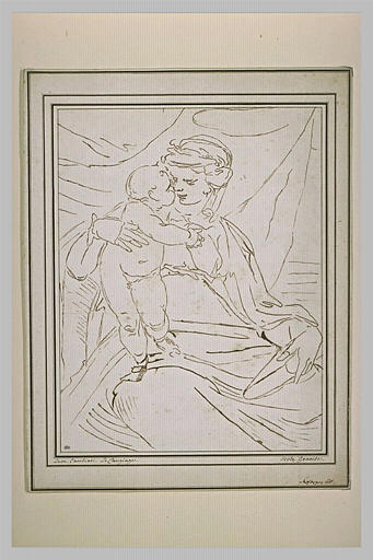 La Vierge embrassant l'Enfant debout sur ses genoux