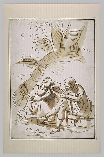 Repos de la Sainte Famille, avec le petit saint Jean