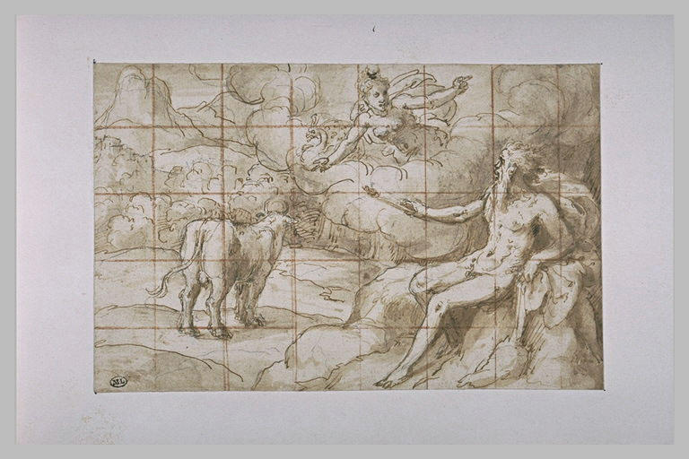 Jupiter changeant la nymphe Io en vache, surpris par Héra