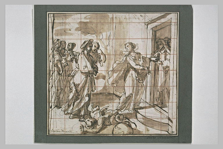 Jeune femme entrant au couvent, et piétinant un démon