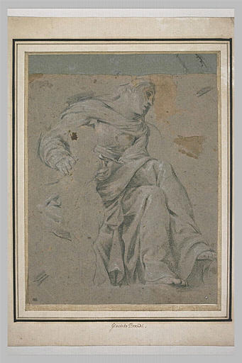 Etude d'une Sainte femme assise et regardant vers la droite