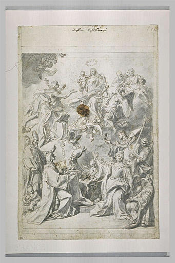 Apparition de la Vierge à de nombreux personnages