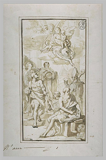 Apparition de la Vierge à l'Enfant à de nombreux saints