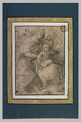 La Vierge à l'Enfant et un agneau