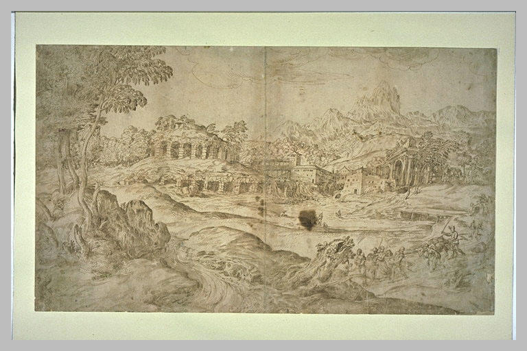 Paysage avec une ruines antiques